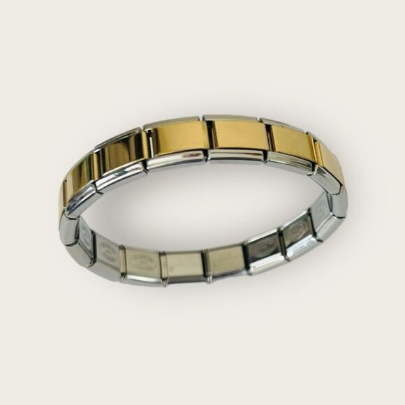 Vintage Dolceoro Italy stainless steel & gold bracelet - Picture 4 of 5